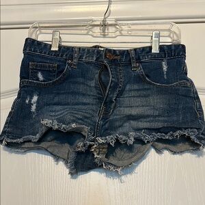 H&M Blue Distressed Jean Shorts